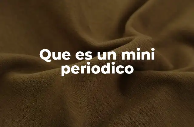 Que es un Mini Periodico