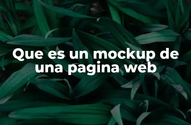 Que es un Mockup de una Pagina Web