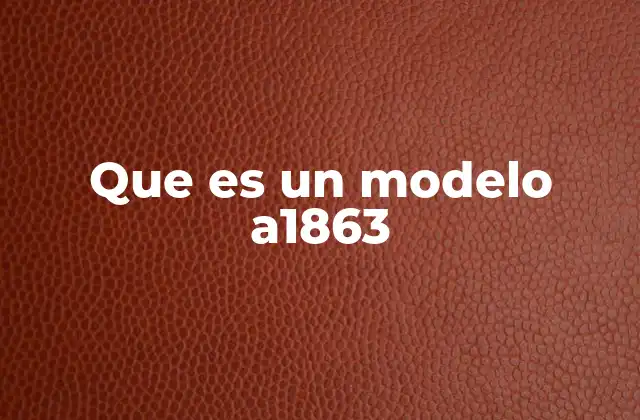 Que es un Modelo A1863