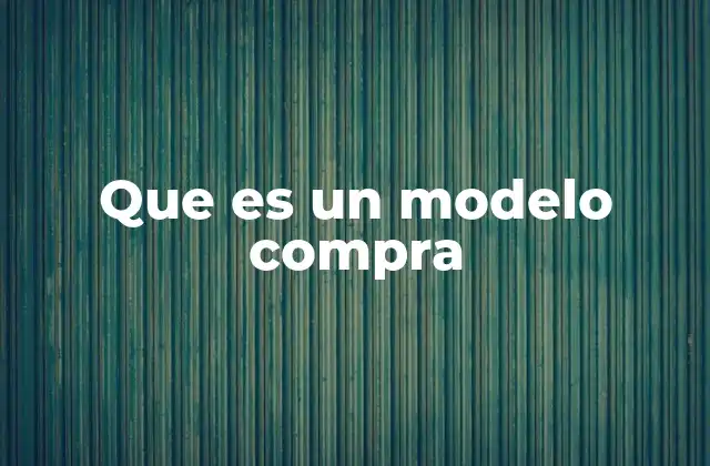 Que es un Modelo Compra