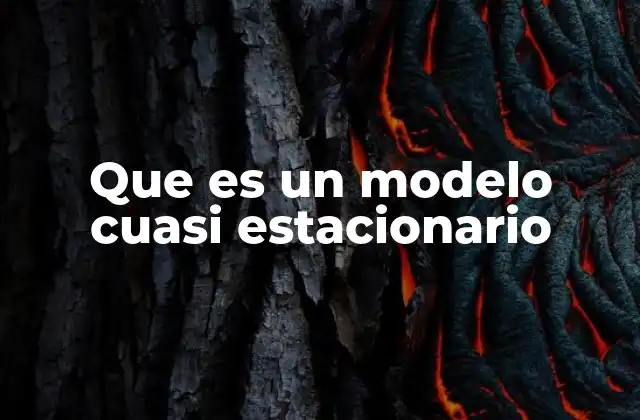 Que es un Modelo Cuasi Estacionario