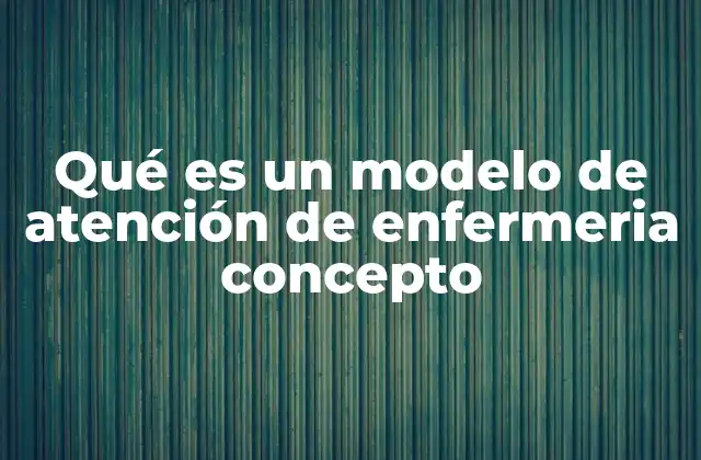 Qué es un Modelo de Atención de Enfermeria Concepto