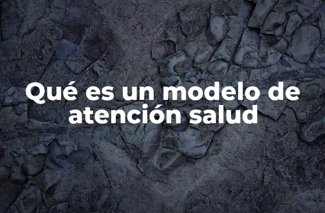Qué es un Modelo de Atención Salud