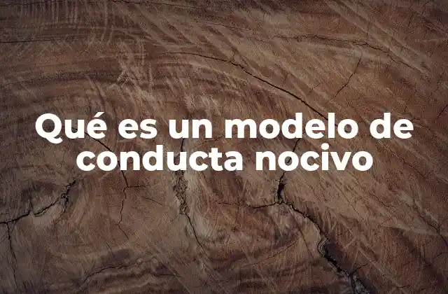 Qué es un Modelo de Conducta Nocivo