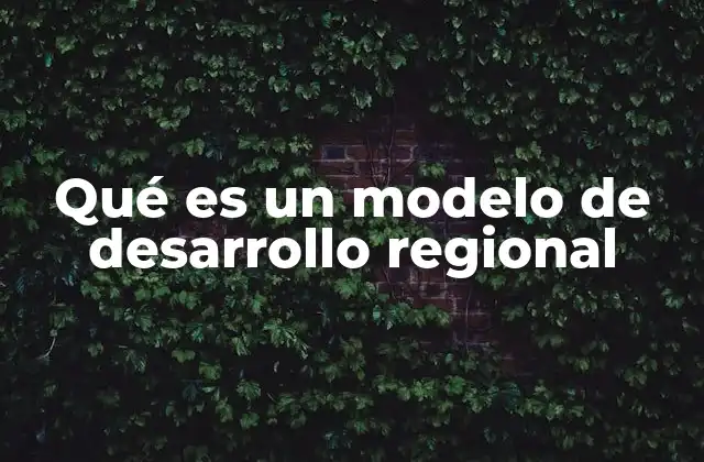 Qué es un Modelo de Desarrollo Regional