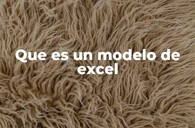 Que es un Modelo de Excel