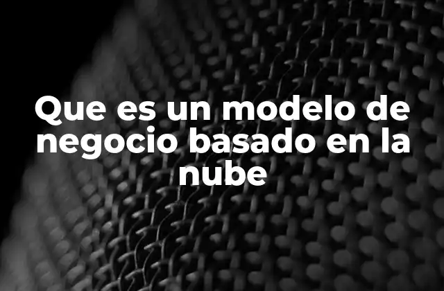 Que es un Modelo de Negocio Basado en la Nube