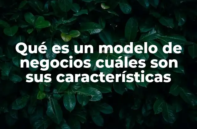 Qué es un Modelo de Negocios Cuáles Son Sus Características