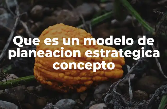 Que es un Modelo de Planeacion Estrategica Concepto