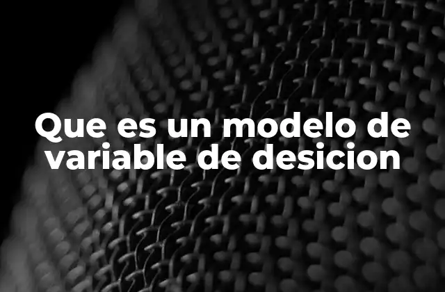 Cómo se estructura un modelo de variable de decisión