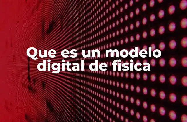 Que es un Modelo Digital de Fisica