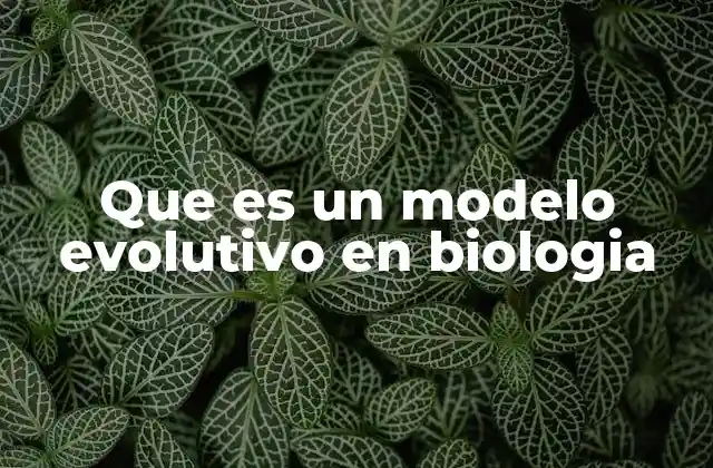 Que es un Modelo Evolutivo en Biologia