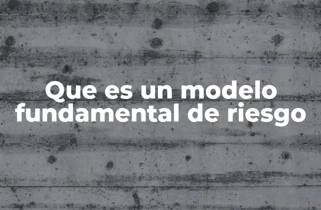 Que es un Modelo Fundamental de Riesgo
