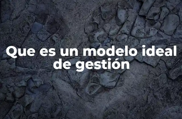 Que es un Modelo Ideal de Gestión