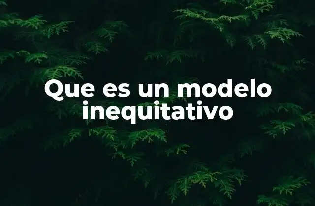Que es un Modelo Inequitativo