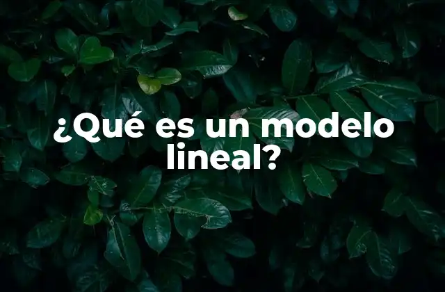¿qué es un Modelo Lineal?