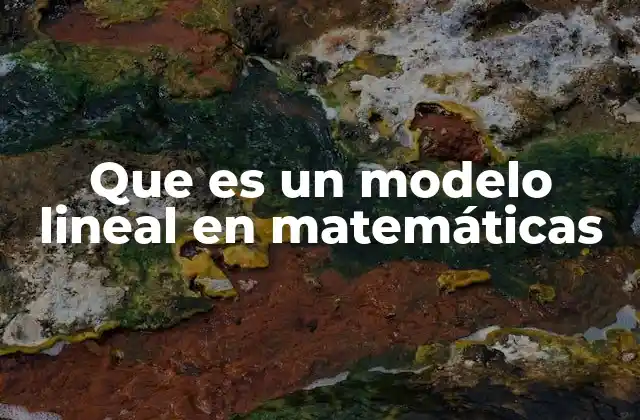 Que es un Modelo Lineal en Matemáticas