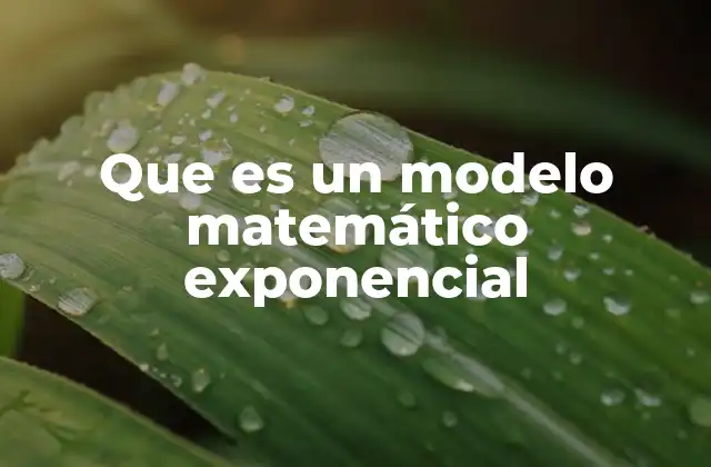 Que es un Modelo Matemático Exponencial