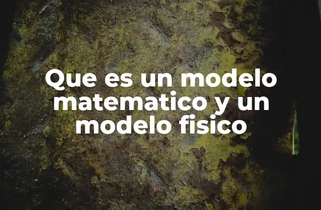 Que es un Modelo Matematico y un Modelo Fisico