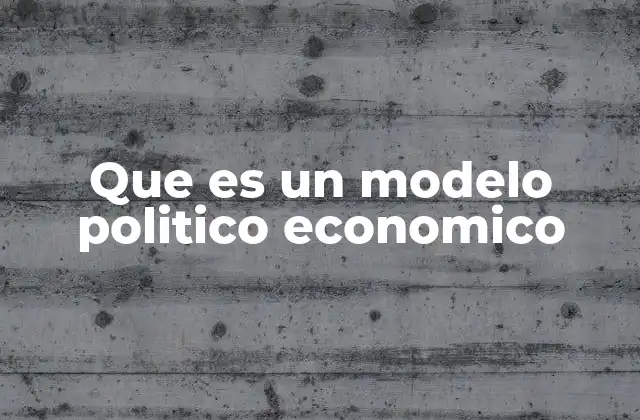 Que es un Modelo Politico Economico