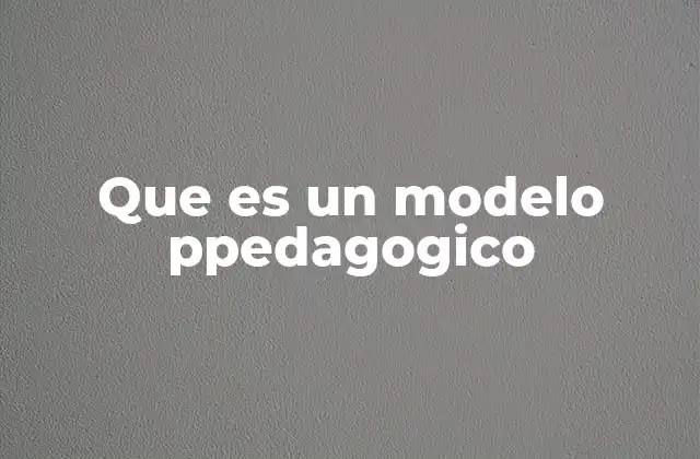 Que es un Modelo Ppedagogico