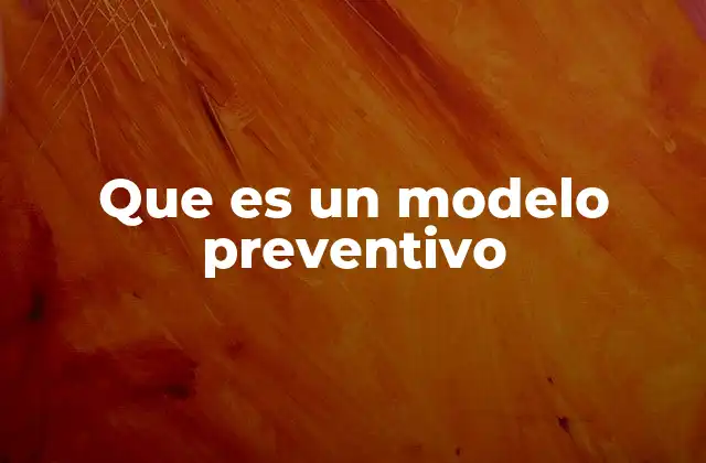 Que es un Modelo Preventivo