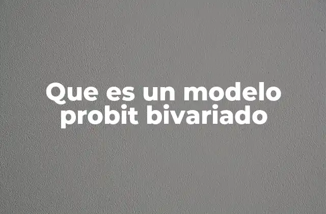 Que es un Modelo Probit Bivariado