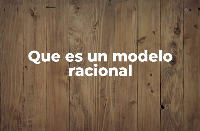 Que es un Modelo Racional