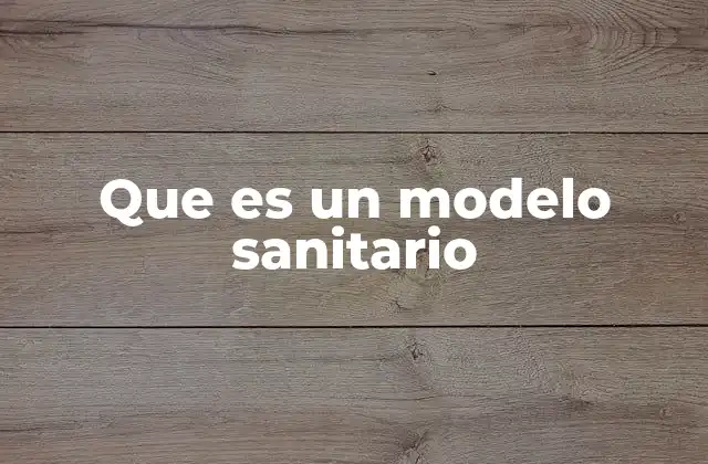 Que es un Modelo Sanitario