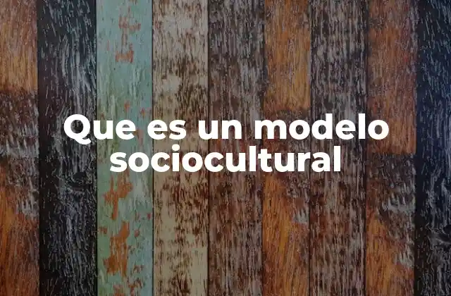 Que es un Modelo Sociocultural
