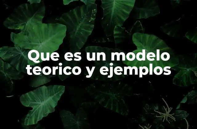 Que es un Modelo Teorico y Ejemplos