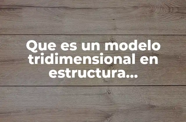 Que es un Modelo Tridimensional en Estructura Organizacional