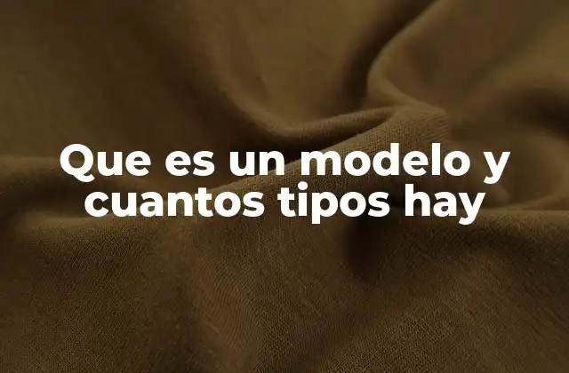 Que es un Modelo y Cuantos Tipos Hay