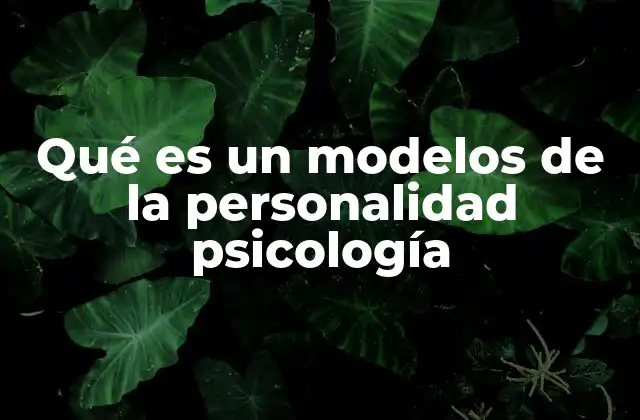 Qué es un Modelos de la Personalidad Psicología