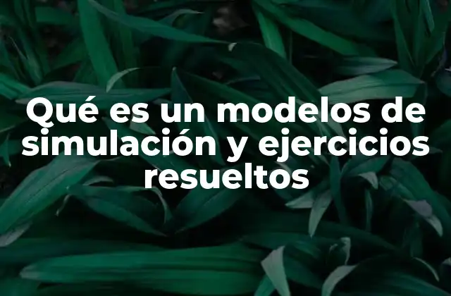 Qué es un Modelos de Simulación y Ejercicios Resueltos