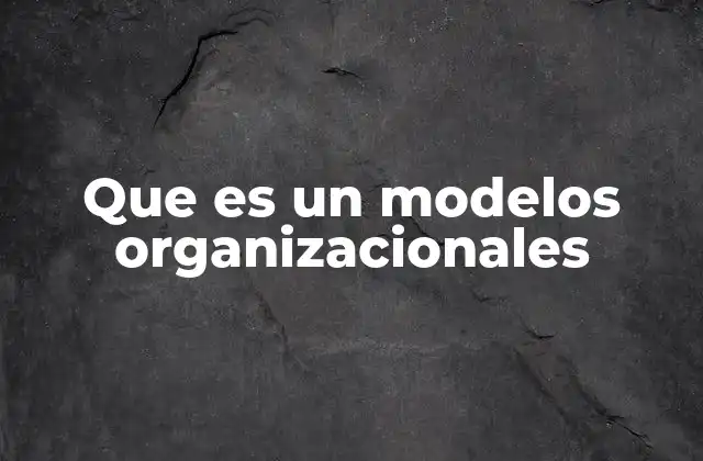 Que es un Modelos Organizacionales