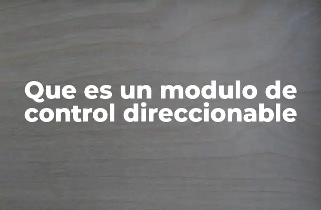 Que es un Modulo de Control Direccionable