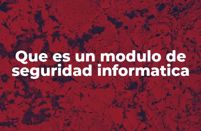 Que es un Modulo de Seguridad Informatica