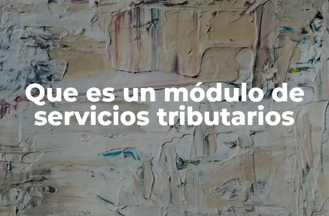 Que es un Módulo de Servicios Tributarios