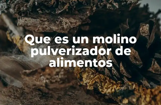 Que es un Molino Pulverizador de Alimentos