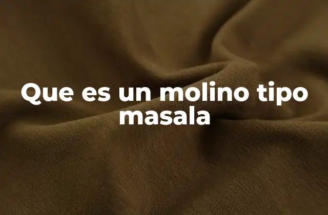 Que es un Molino Tipo Masala