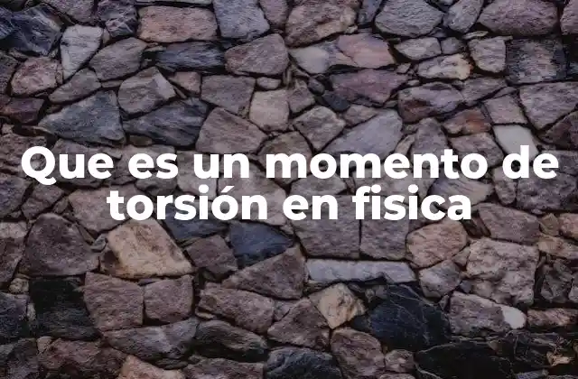 Que es un Momento de Torsión en Fisica