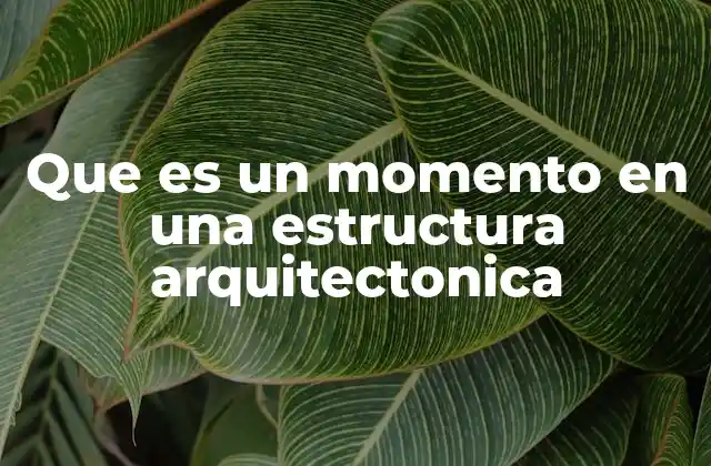 Que es un Momento en una Estructura Arquitectonica