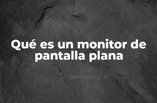Qué es un Monitor de Pantalla Plana