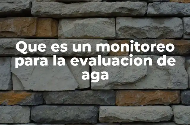 Que es un Monitoreo para la Evaluacion de Aga