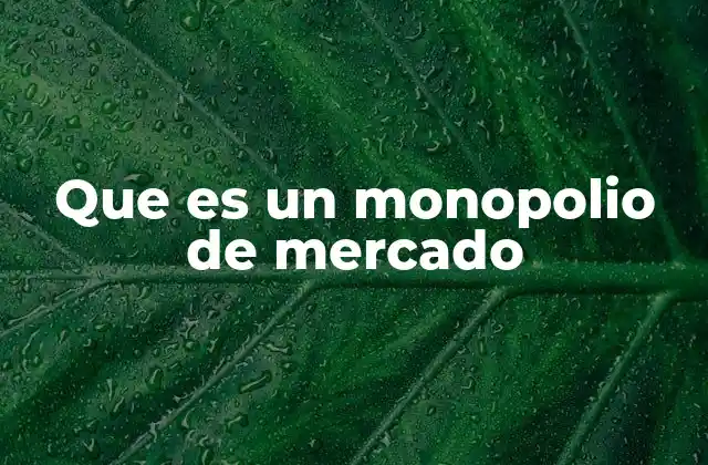 Que es un Monopolio de Mercado