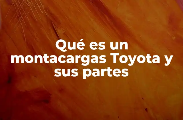 Qué es un Montacargas Toyota y Sus Partes