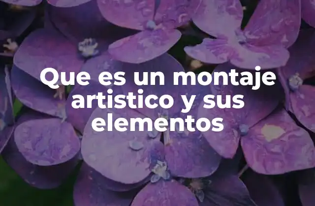 Que es un Montaje Artistico y Sus Elementos