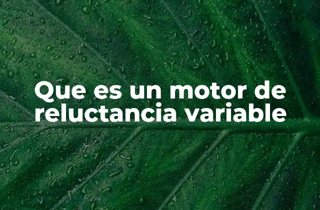 Características principales del motor de reluctancia variable