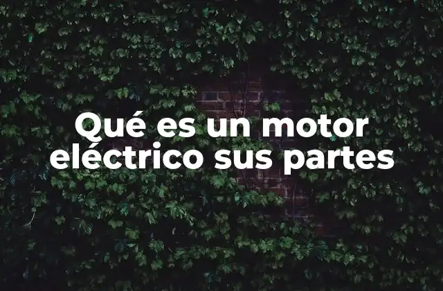 Qué es un Motor Eléctrico Sus Partes